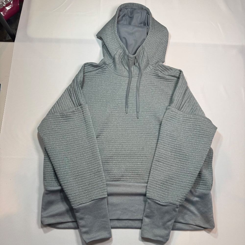 Nike Dri-FIT Grey Textured Pullover Hoodie‎ Women Medium Athletic Sweatshirt M